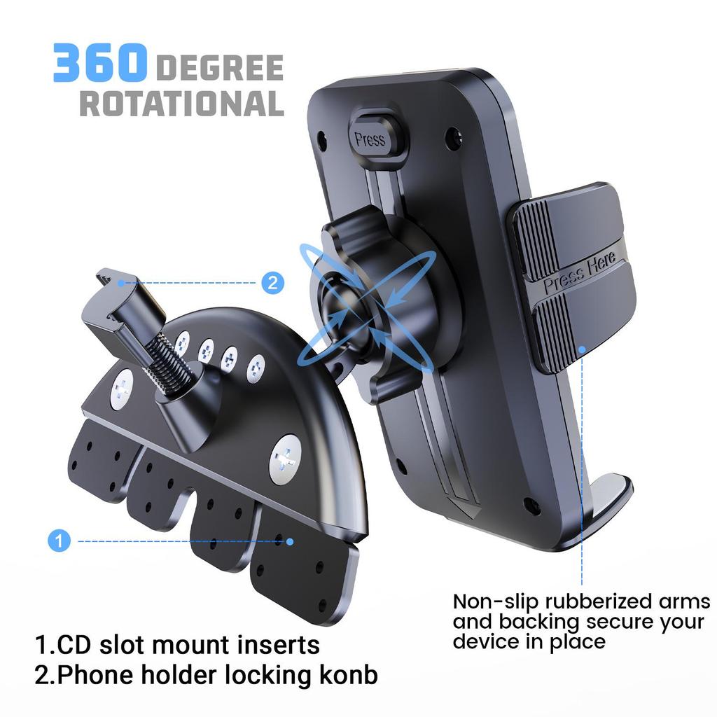 Multifunctional CD Port Universal Car Phone Holder for Small Cars