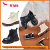 Kids' British-Style Leather Martin Boots – 2025 Winter Thin Fleece, Short Length for Boys & Girls, Medium & Large Size, Children's