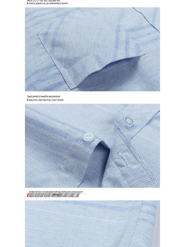 New Summer Men's Printed Plaid Short-Sleeved Shirt for Middle-Aged and Elderly.