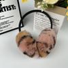 Women's Cute Plush Rabbit Fur Earmuffs: Warm, Windproof, and Retractable Ear Covers for Winter Cycling