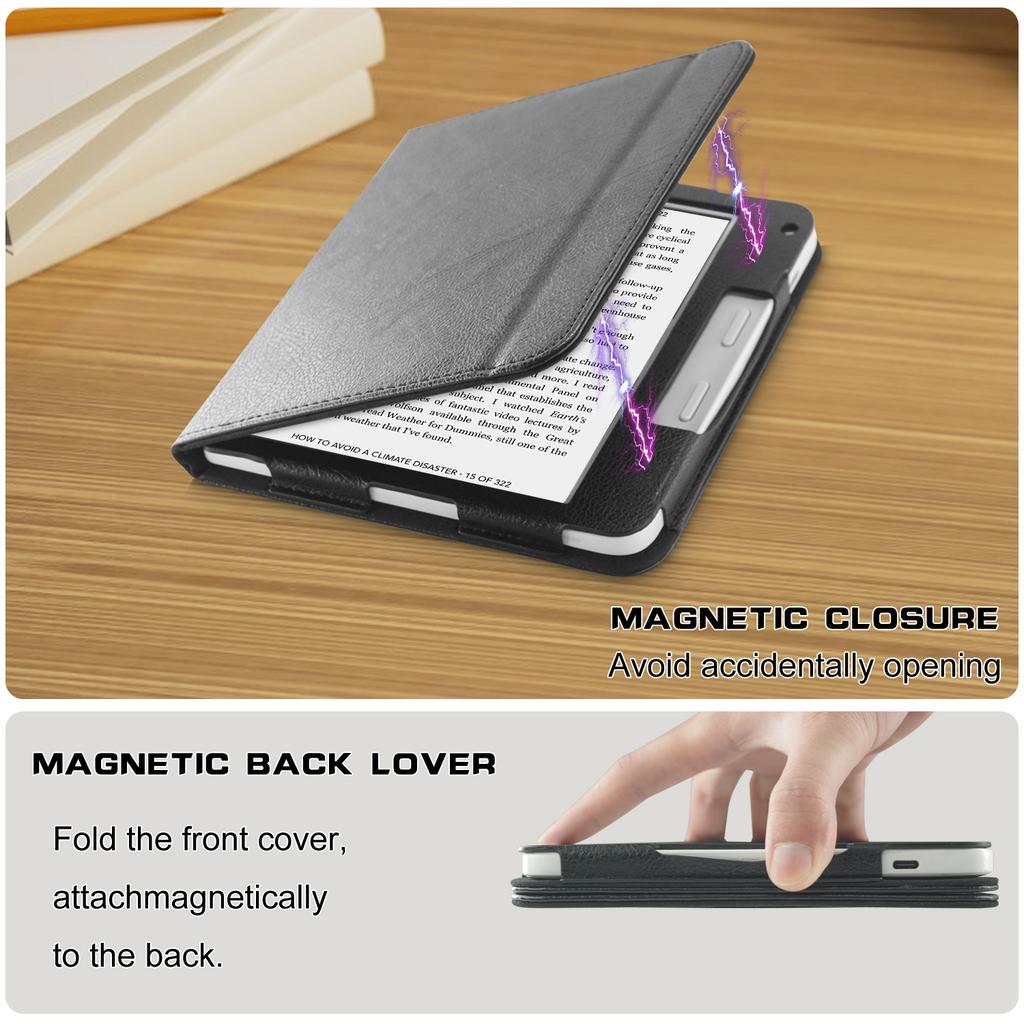 For Kobo Libra 2/Libra Colour Case PU Leather E-Reader Protective Cover Auto Sleep/Wake