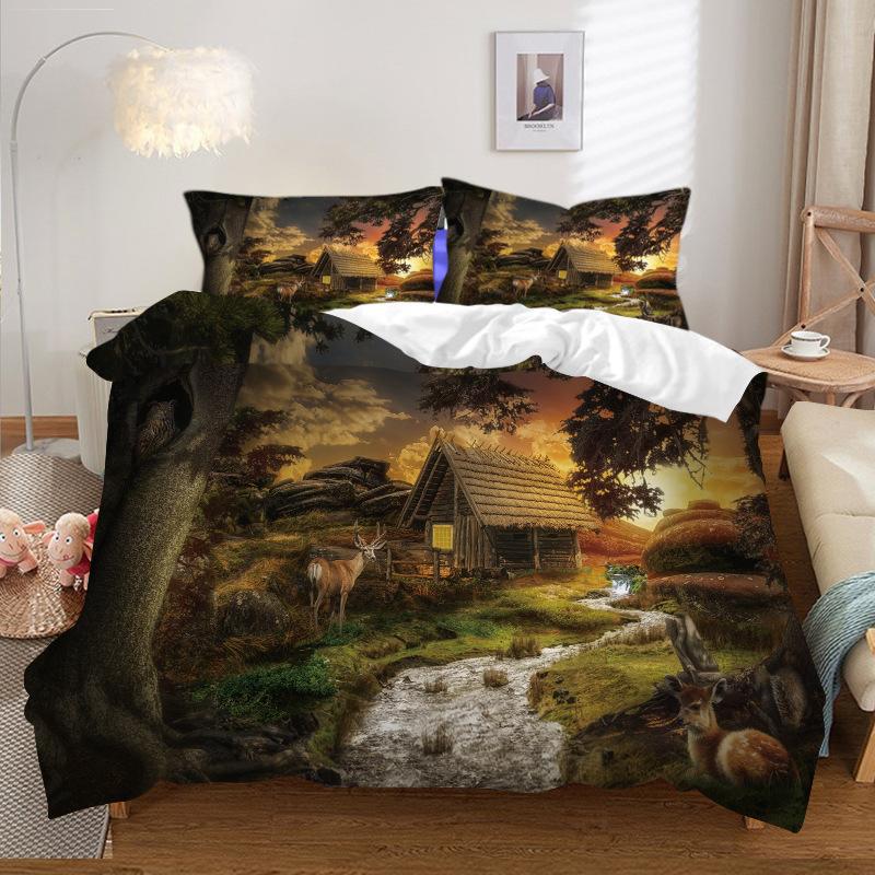 Fashion Technology Printing, 3D Digital Printing, Bedding, Duvet Covers, Pillowcases, Three-piece Sets