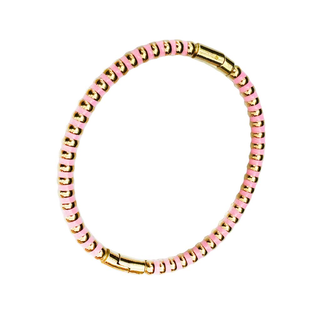 Gold Bamboo Pattern Women's Bracelet with Colored Epoxy Resin