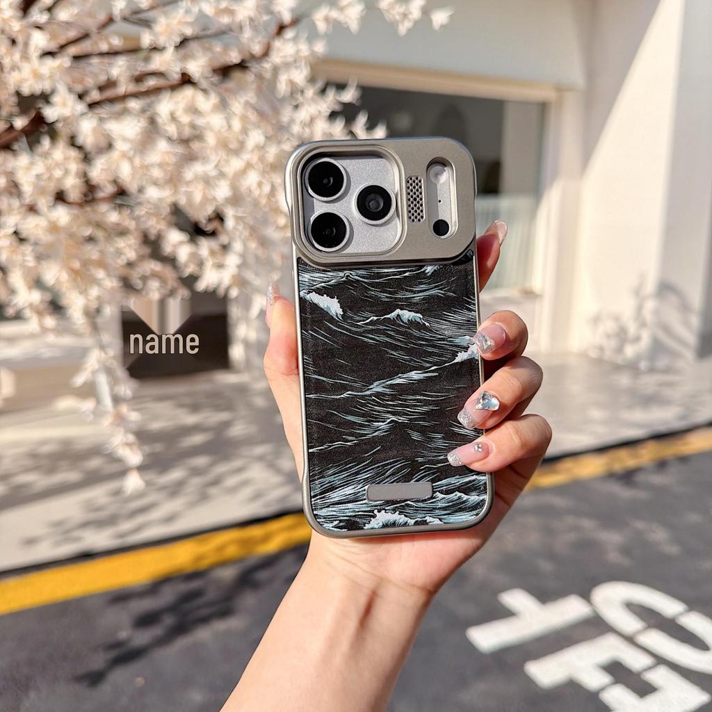 Apple Personalized Retro 17 Pro Max Landscape Painting Leather Phone Case with Borderless Large View for 12 Pro