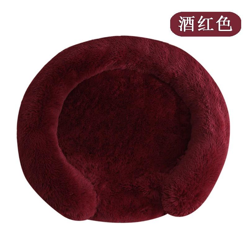 Plush Round Pet Bed Dogs Cats Winter Warm Nest Soft Fleece Dog Sleeping Mat Indoor Comfortable Resting