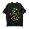 Hardcore Battle Snake Print T-Shirt Edgy Street Style Casual Top Pure Cotton T-shirt