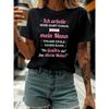 Deutscher Ehefrau Humor Print T-Shirt Damen Frühling - Sommer Kurzarm Rundhals Freizeit T-Shirt, Tägliche Freizeit, Urlaubsgeschenk