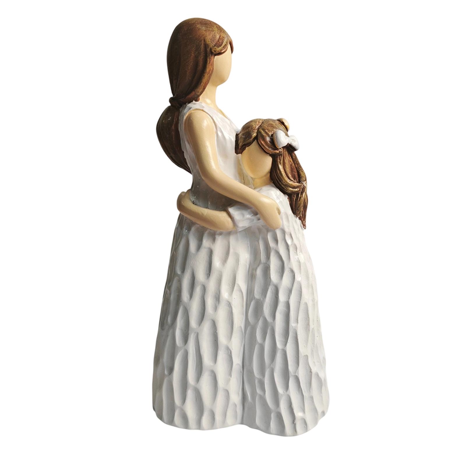 

Resin Figurine Mother and Daughter Embrace Sculpture Decorative Statue for Home Office Shelf Display Gift for Special Occasions One Size