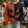 Men's Halloween Long Sleeve Neck T-Shirt Casual Comfortable Tee