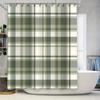 Green Plaid Shower Curtain Modern Bath Decor For Bathroom Easy Installation, Machine Washable (280X175Cm)