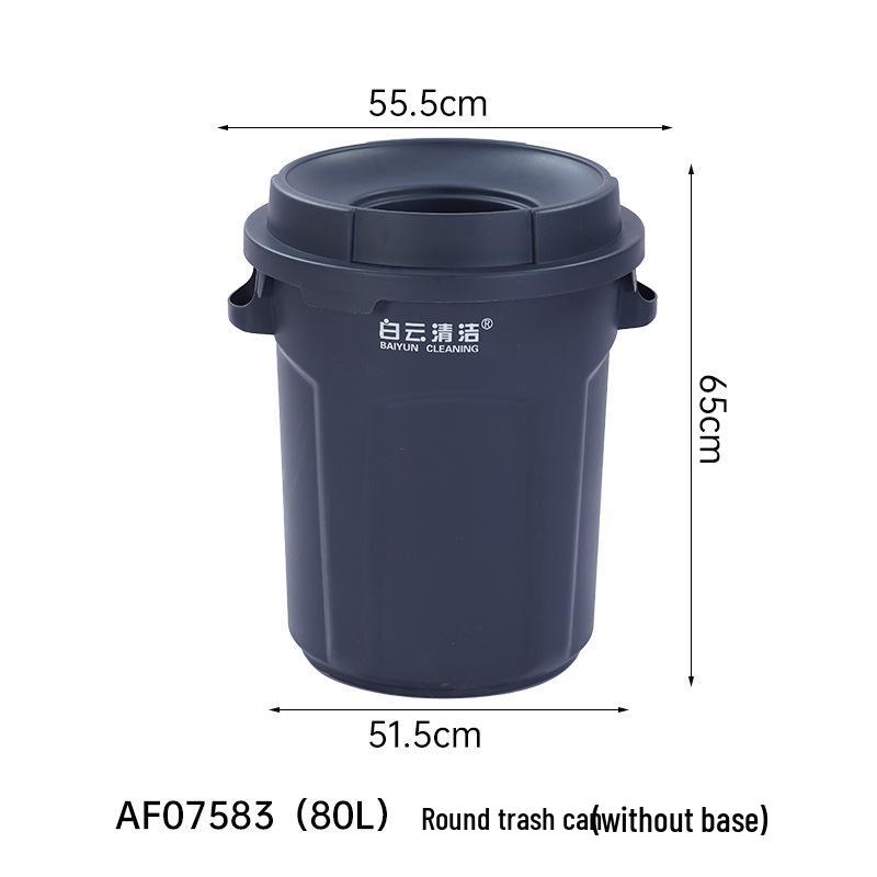 Large Round Wheeled Trash Can with Lid for Outdoor or Kitchen Use