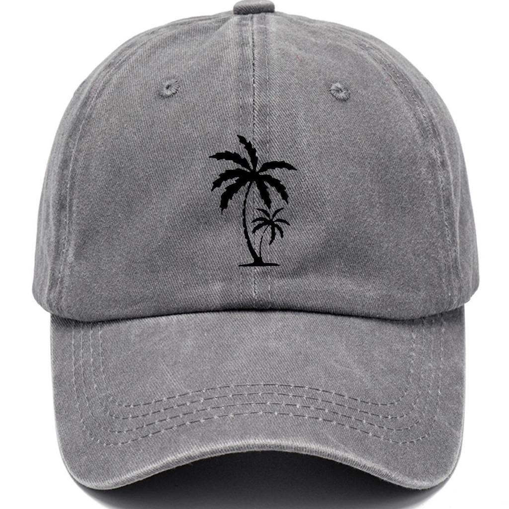 Men's Retro Distressed Washed Cotton Baseball Cap - Soft Top Duckbill Hat with Print