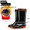 Men's Black Mid-Calf Non-Slip Rain Boots - Waterproof Camo Rubber Shoes for Kitchen and Labor Protection