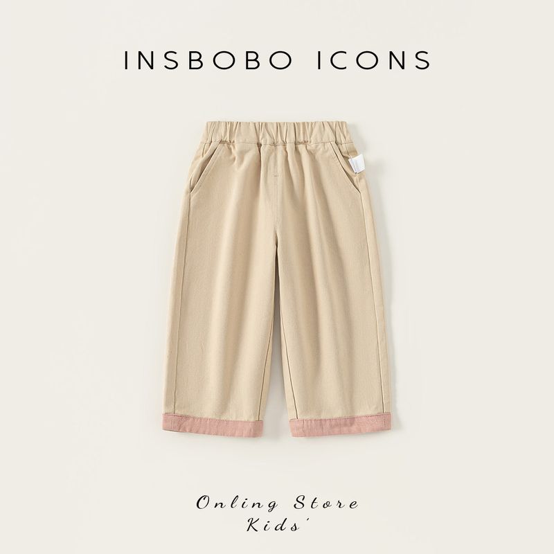 Insbobo Girl Pants 2025 Autumn New Arrival Kids Casual Pants Babies Trousers Early Autumn Wear Fashionable Children s Clothing Kakh 90