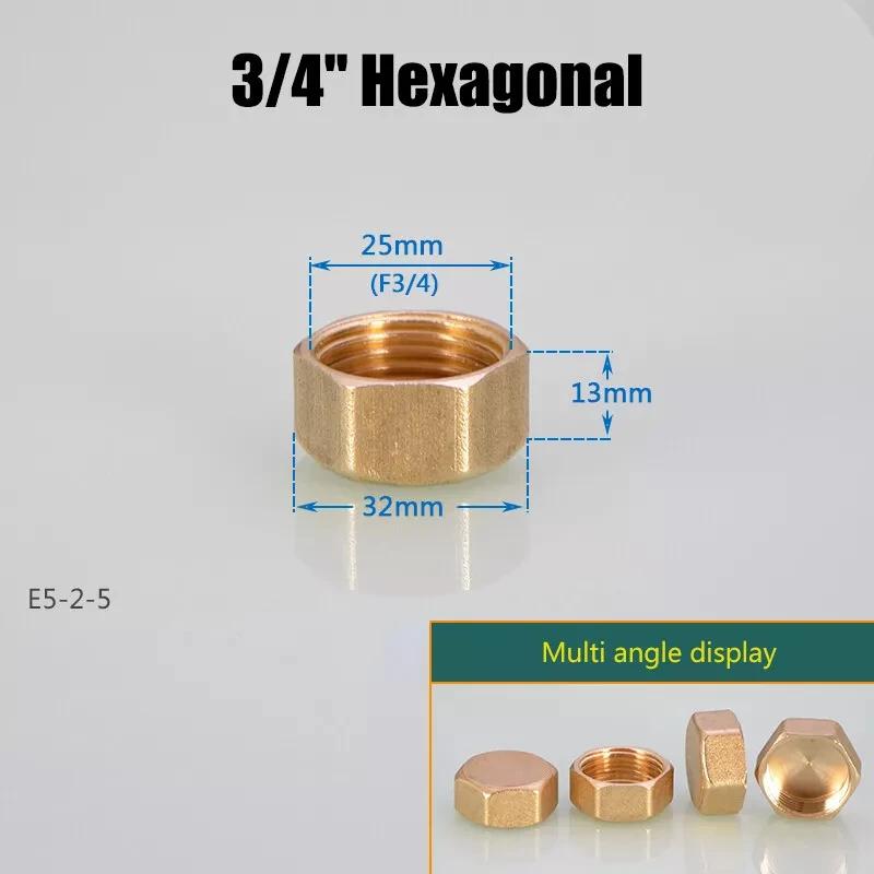 1~20pcs 1/8" 1/4" 3/8" 1/2" 1" BSP Female Thread Hex Brass End Cap Pipe Blind Plug Cover Fitting Coupler Connector Adapter