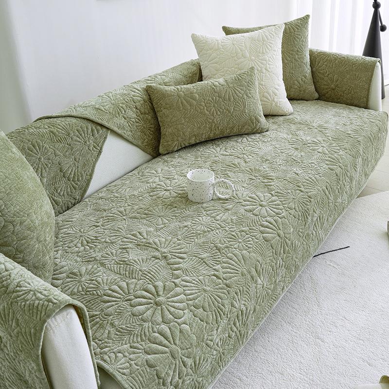 

Подушка для дивана Легкая роскошь Современный Высококлассный Шениль Вышивка Четыре сезона Универсальный Нескользящий Чехол-полотенце для дивана Покрытие для подушки сиденья Ткань 90*160cm