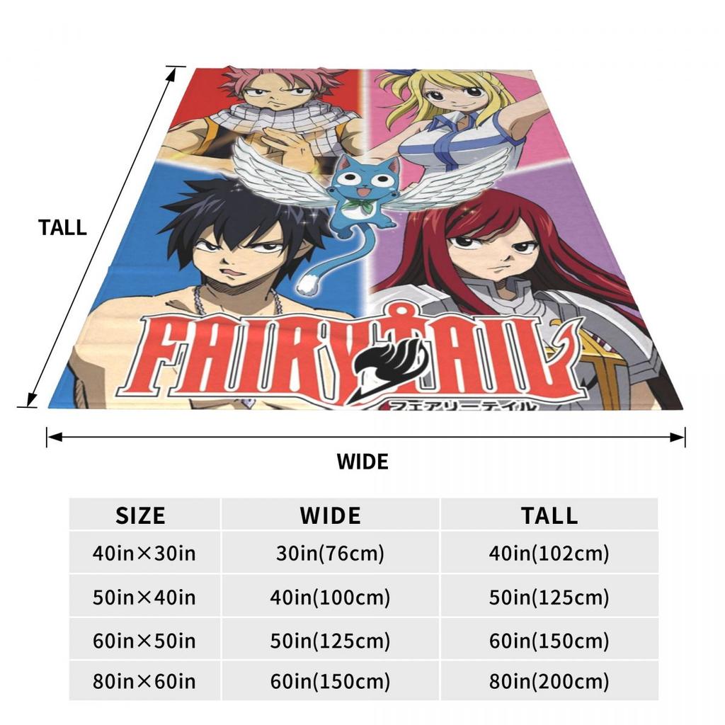 Fairy Tail Blankets Soft Warm Flannel Throw Blanket Cover for Bed Living Room Picnic Travel Home Sofa