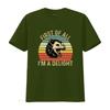 Retro Vintage Funny Opossum First Of All Im A Delight Slogan Sunset Print Casual T Shirt vintage Washed Slightly