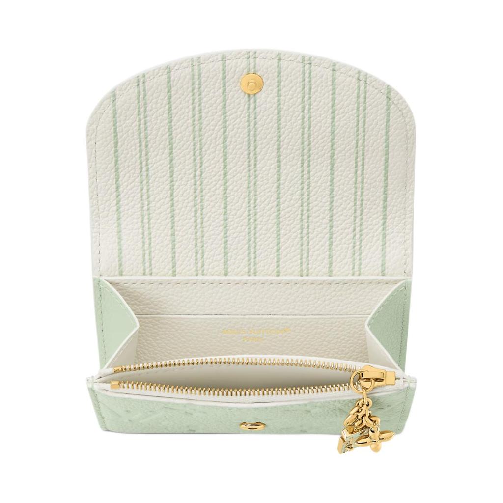 Louis Vuitton Rosalie S-Lock Blume Anhänger Dekorative Streifen Detail Leder Geldbörse Damen Geldbörse Minzgrün M29805
