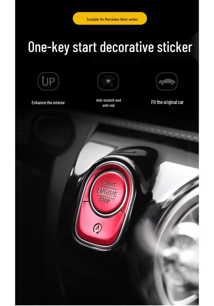 One-Key Start Interior Decor Stickers for Mercedes GLB200, GLA, CLA, A-Class, A180L, A200L