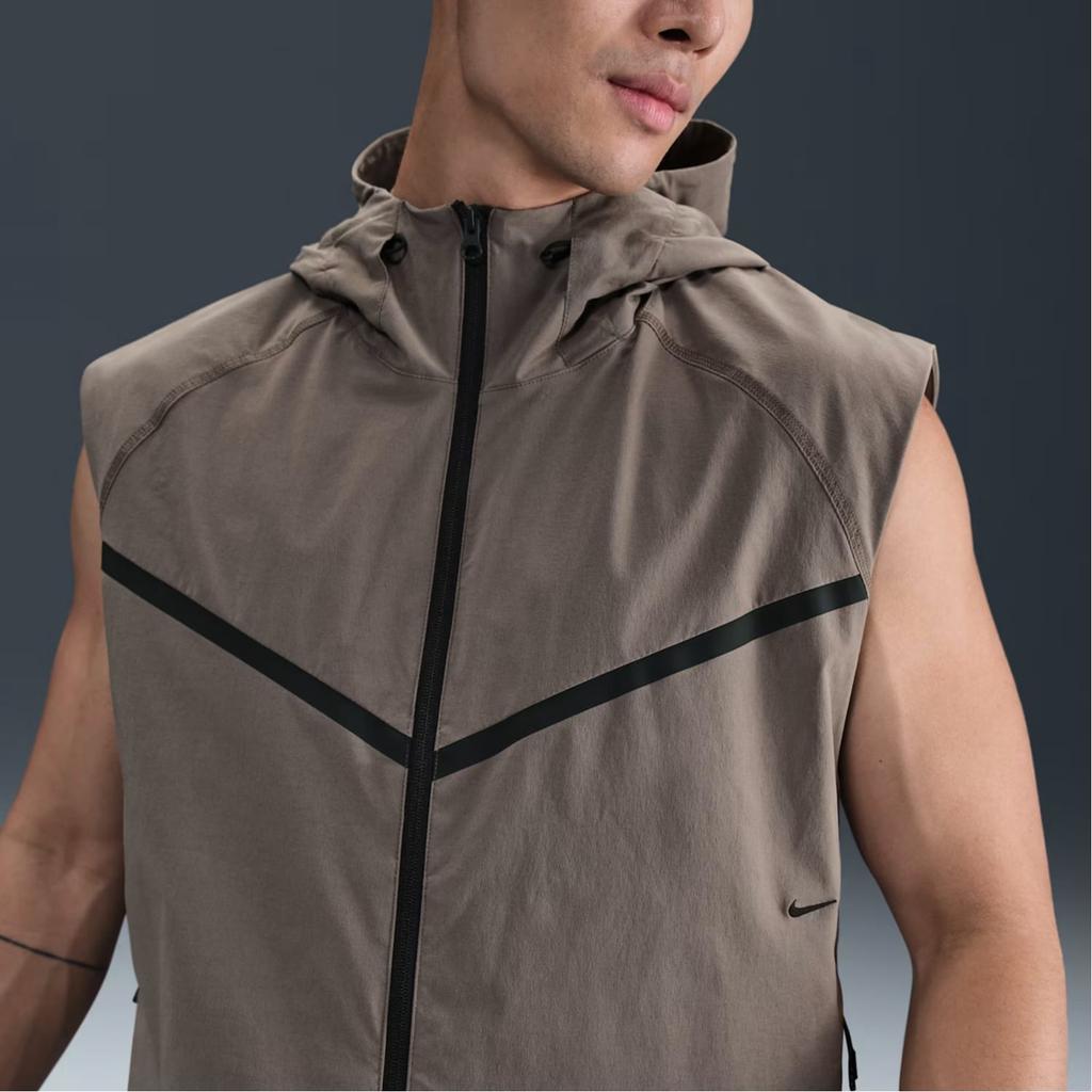 Nike Swoosh Vests Men's Brown Hooded Non Detachable Moderate Other HV0983-289