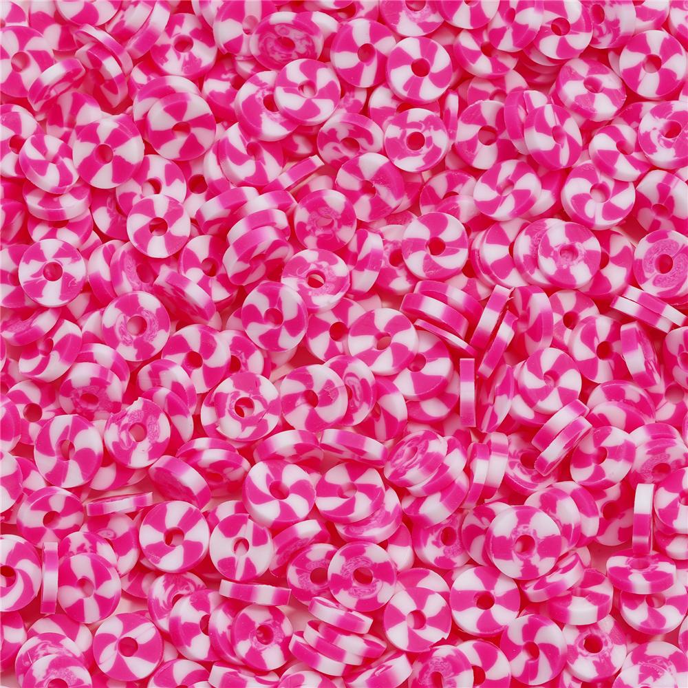 350pcs 6mm Flat Round Polymer Clay Beads Loose Spacer Beads for Jewelry Making DIY Needlework Bracelet Necklace Accessories