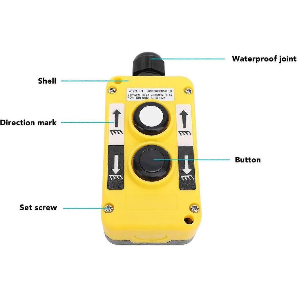 2025 Latest Model  Electric Hoist Crane Pushbutton Switch AC250V 5A 500V 2A IP68