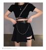 OIUYUE Short Skirt Hot Pants with Y2K Street Subculture Style Women's & Belt, Black, Style, Gothic, Style, (Black)