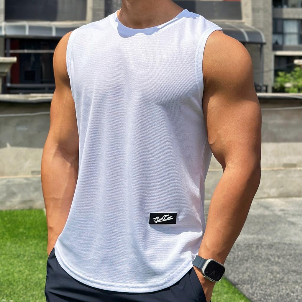 Pacco Da 3 Canotte Uomo Slim Fit, Gilet Palestra Asciugatura Rapida, Colori Grigio/bianco/blu