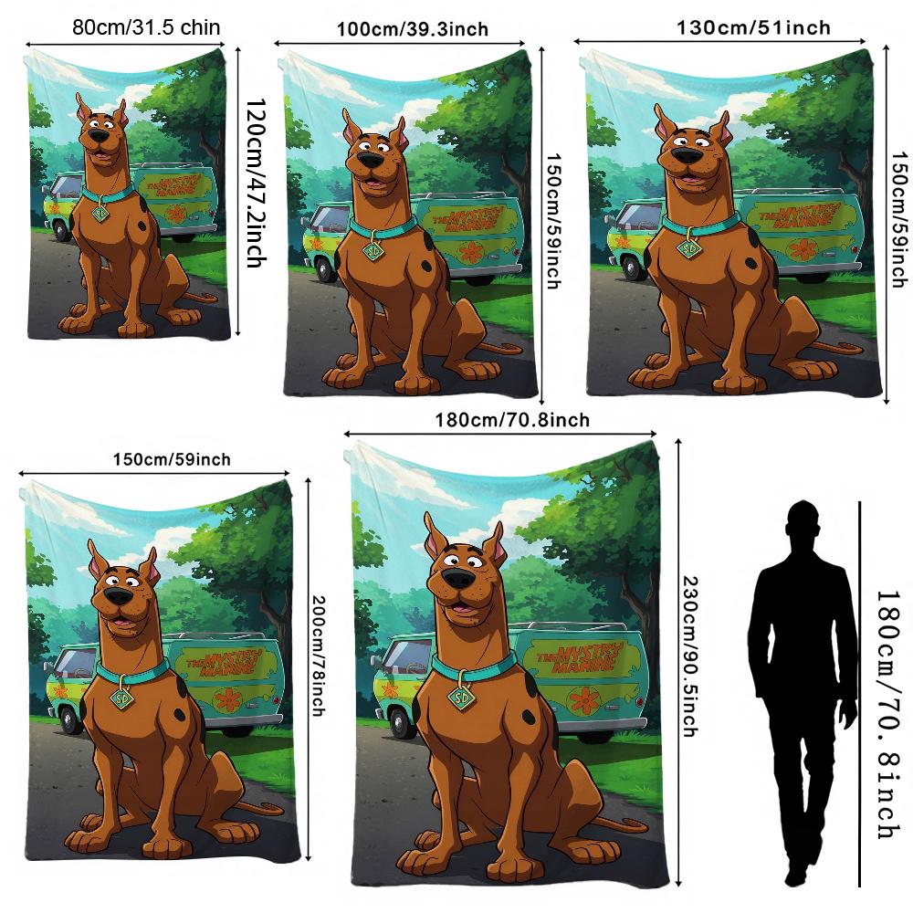 Scoobydoo Mystery Machine Anime Cartoon Flannel Blanket Comfortable Skinfriendly Throw Blanket For Bedroom Bed Sofa Home Decor Christmas Gift