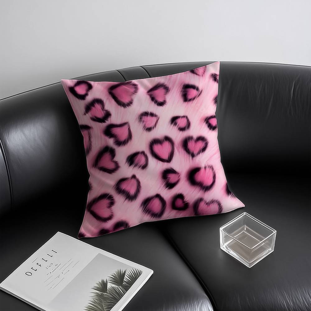 Leopard Print Pillow Case Anti-dustmite Invisible Zipper Sofa Bed
