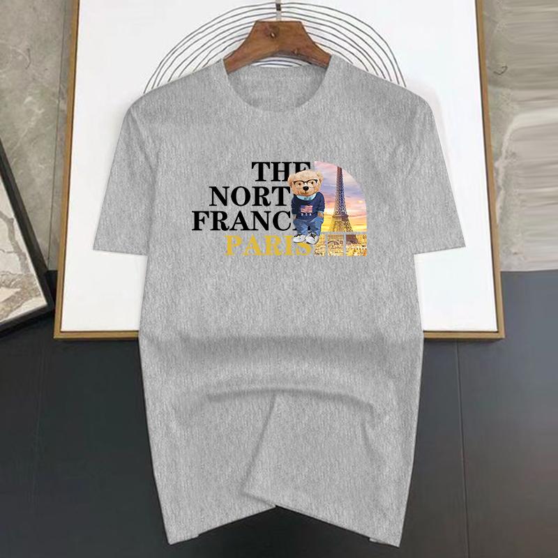 Trendy Luxury  Printed Short Sleeved Tshirt for Spring and Summer Fashionable Casual and Versatile Tshirt