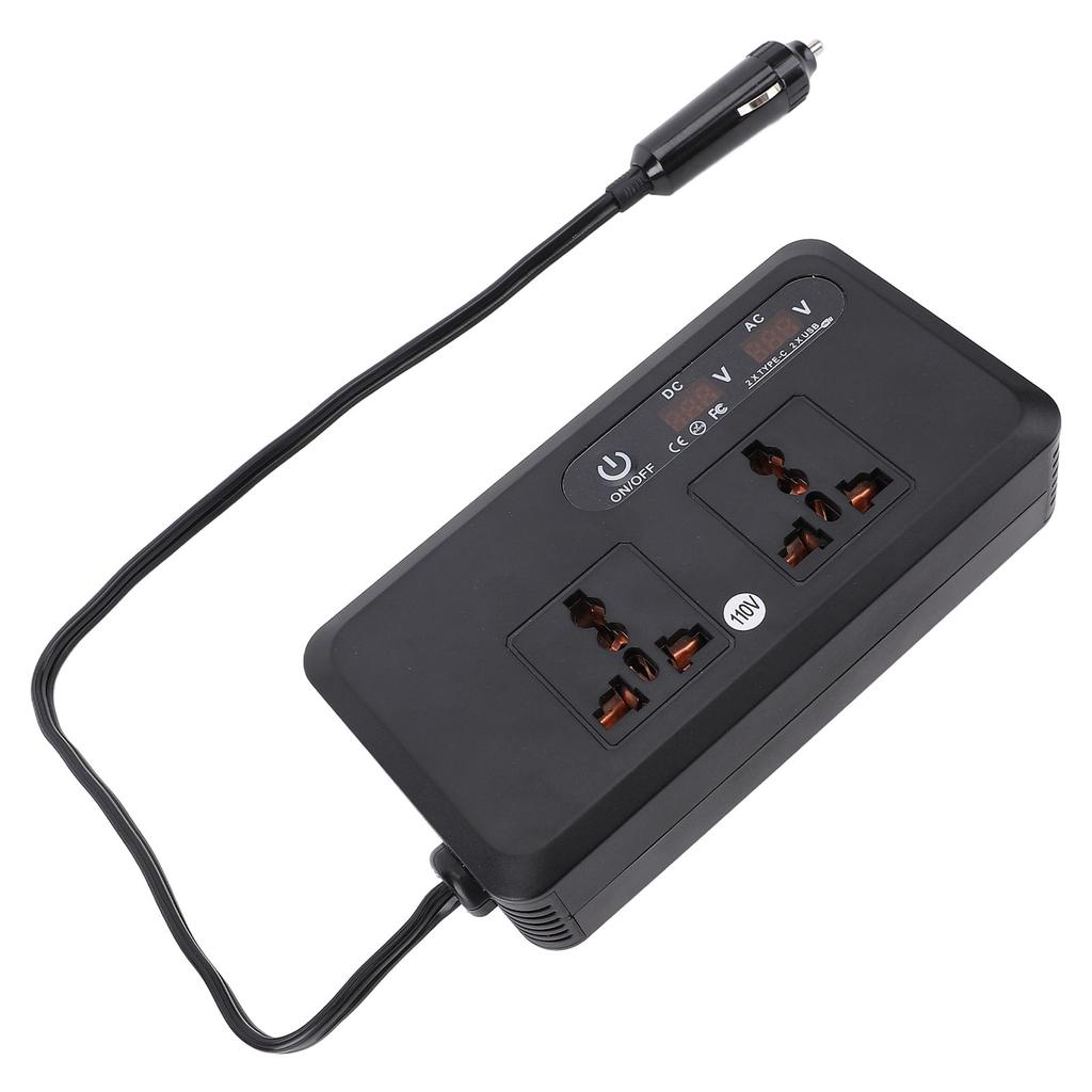 200W Car Power Inverter DC 12V Car Inverter 2 USB Ports 2 Type C Ports Charger Adapter Car Plug