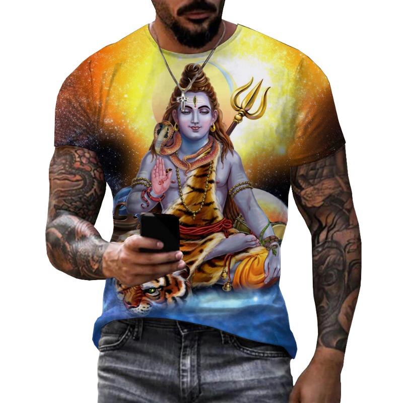 

Hindu God Lord Shiva 3D Print T-Shirts Hinduism Vishnu Men Women Fashion Oversized Short Sleeve XXS
