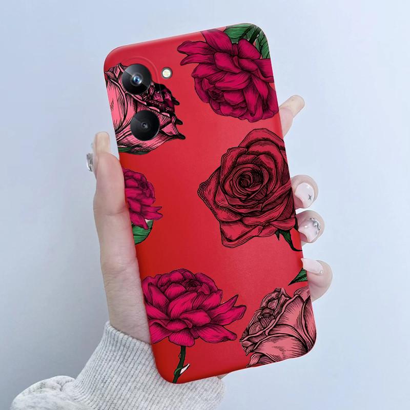 For Realme 10 Pro Phone Case RMX3661 Butterfly Flower Girl Design Soft Silicone TPU Back Housing for Realme 10Pro 5G 2022 Cover