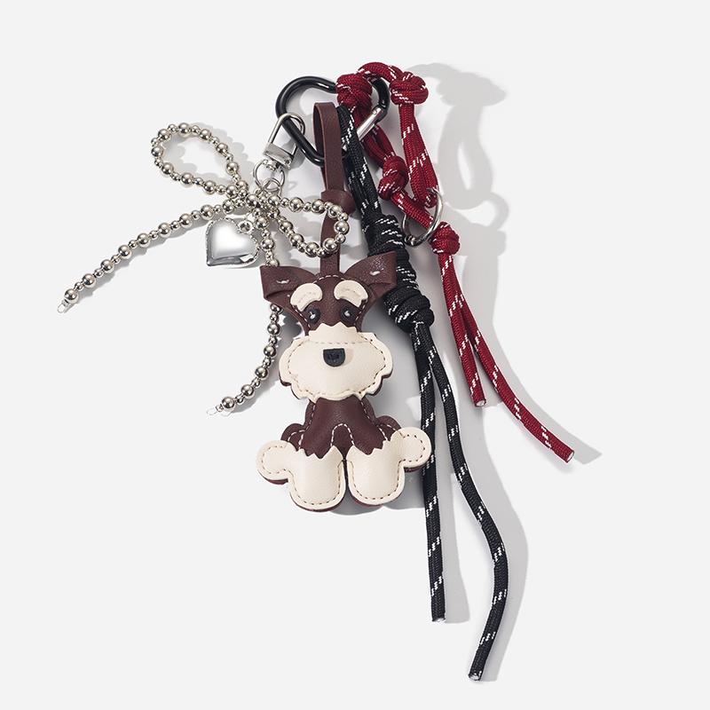 Yogodlns New Cute Puppy Shape Bow Handbag Pendant Fashion Woven Rope Versatile Backpack Pendant Versatile Bag Parts Accessories