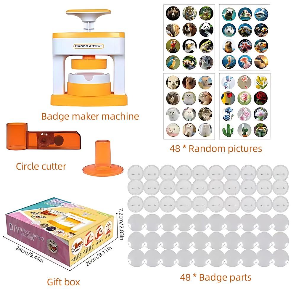98Pcs Convenient 55mm Badge Machine Complete Portable Button Maker No Assembly Pin Maker Pin Making