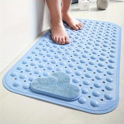 1pc Cloud Patterns Bathroom Non-Slip Mat With Suction Cup, Bathtub Mat, Bathroom Round Hole Massage Ring Mat