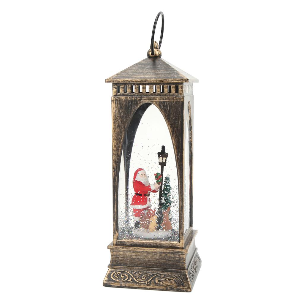 Christmas Snow Globe Lantern Warm White Musical Water Glittering Light for Christmas Commemorative Gift