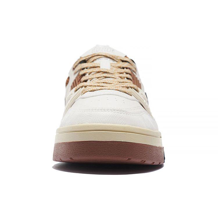 Li Ning 001 Btc Low Top Skate Shoes Men Skate Shoes White Brown AGCS103-5