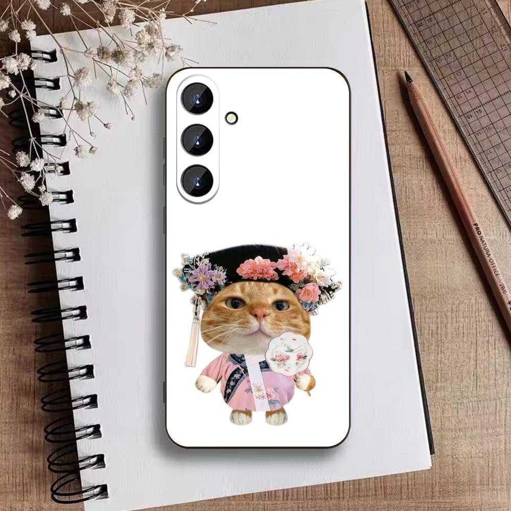 Großäugiges albernes Katzen-Maus-Handyhülle für Samsung Galaxy A73,A21s,A22,A31,A52,A53,A71,A41 Weiche schwarze Hülle