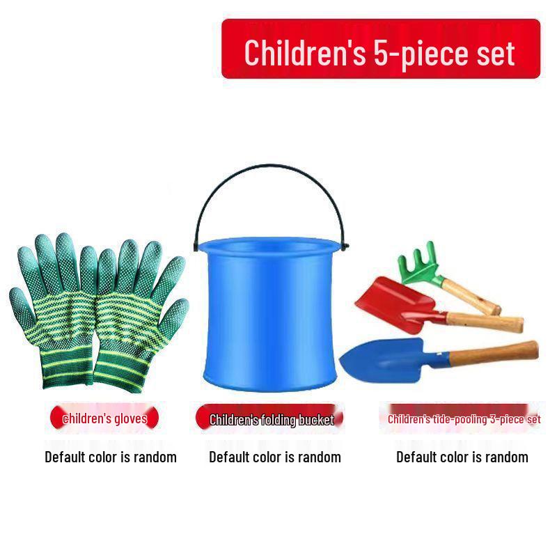 Tide-Chasing Beach Tool Set: Shovel, Rake & Hoe for Clam Collection and Seashell Gardening