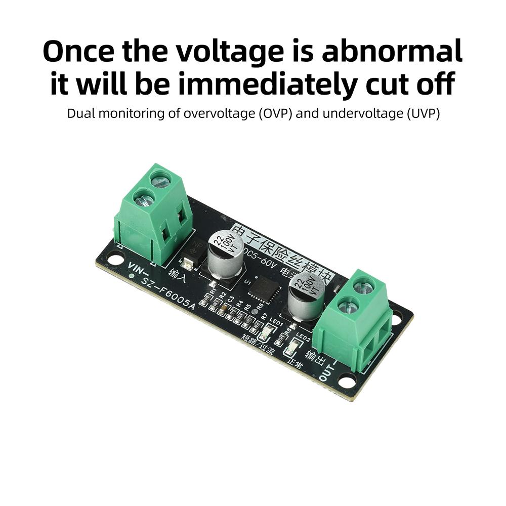 5A Smart Electronic Fuse Module DC 5-60V Auto Reset Overcurrent Protection for Battery Motor Protection DIY Industrial Equipment