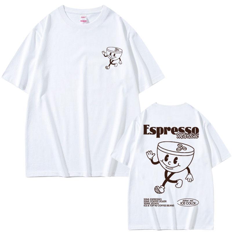 Funny Espresso Martini Cocktail Graphic T Shirt Male Vintage Cartoon Oversized Tshirts Men Casual Loose Cotton Tshirt S