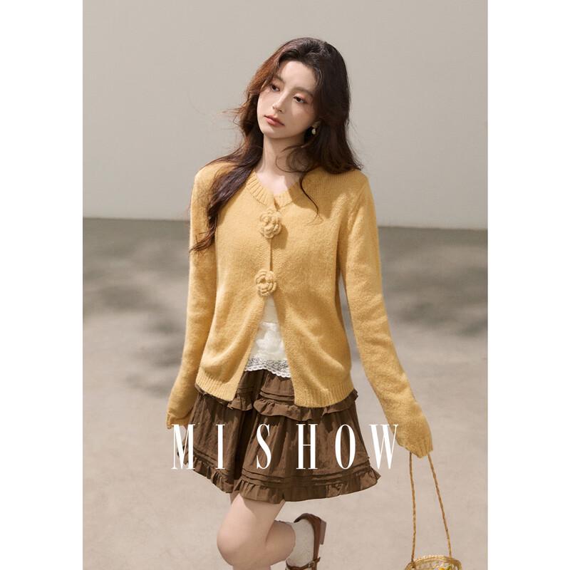 Women s 3D Floral Slit Knit Cardigan One Size