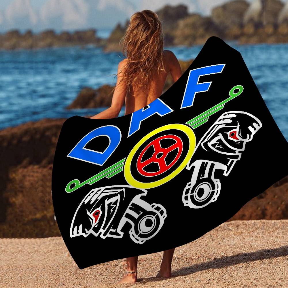 Asciugamano da Spiaggia in Microfibra con Logo D-DAF T-Truck Assorbente Asciugatura Rapida Morbido Asciugamano per Yoga Nuoto Resort Arrampicata