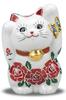 Waza No Kura Cute Kutani Good Luck Raised Beckoning Perfect for Grand 60th 70th 77th Birthday Feng Interior Maneki-neko (beckoning Cat) Figurine,