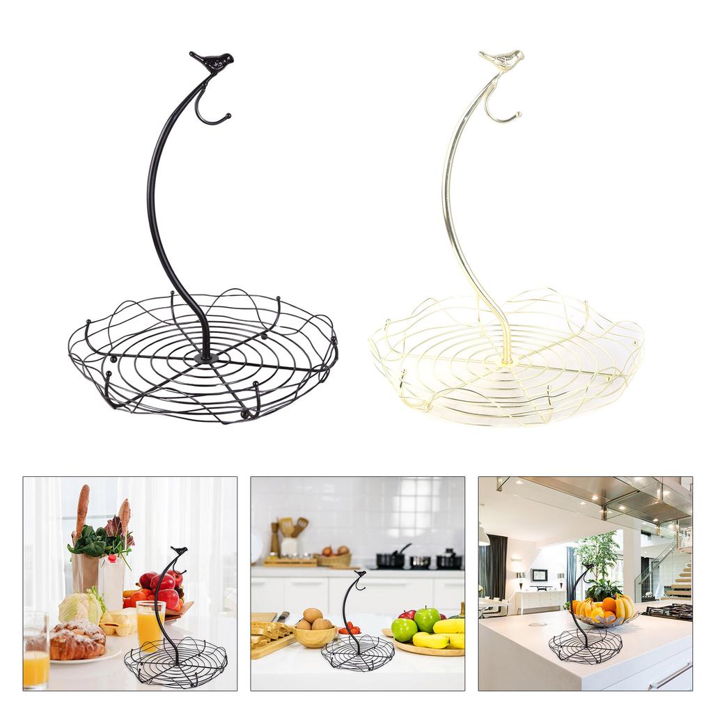 Modern Countertop Fruit Basket Bowl Decorative Metal Fruit Basket Organizers For Kitchen And Dining Room Arrangement