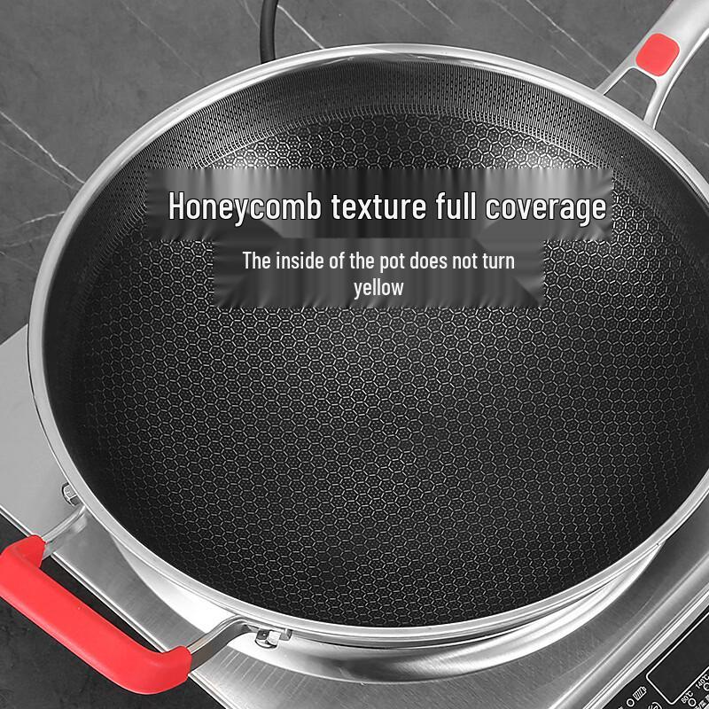 ZISIZ 316 Stainless Steel Non-stick Wok