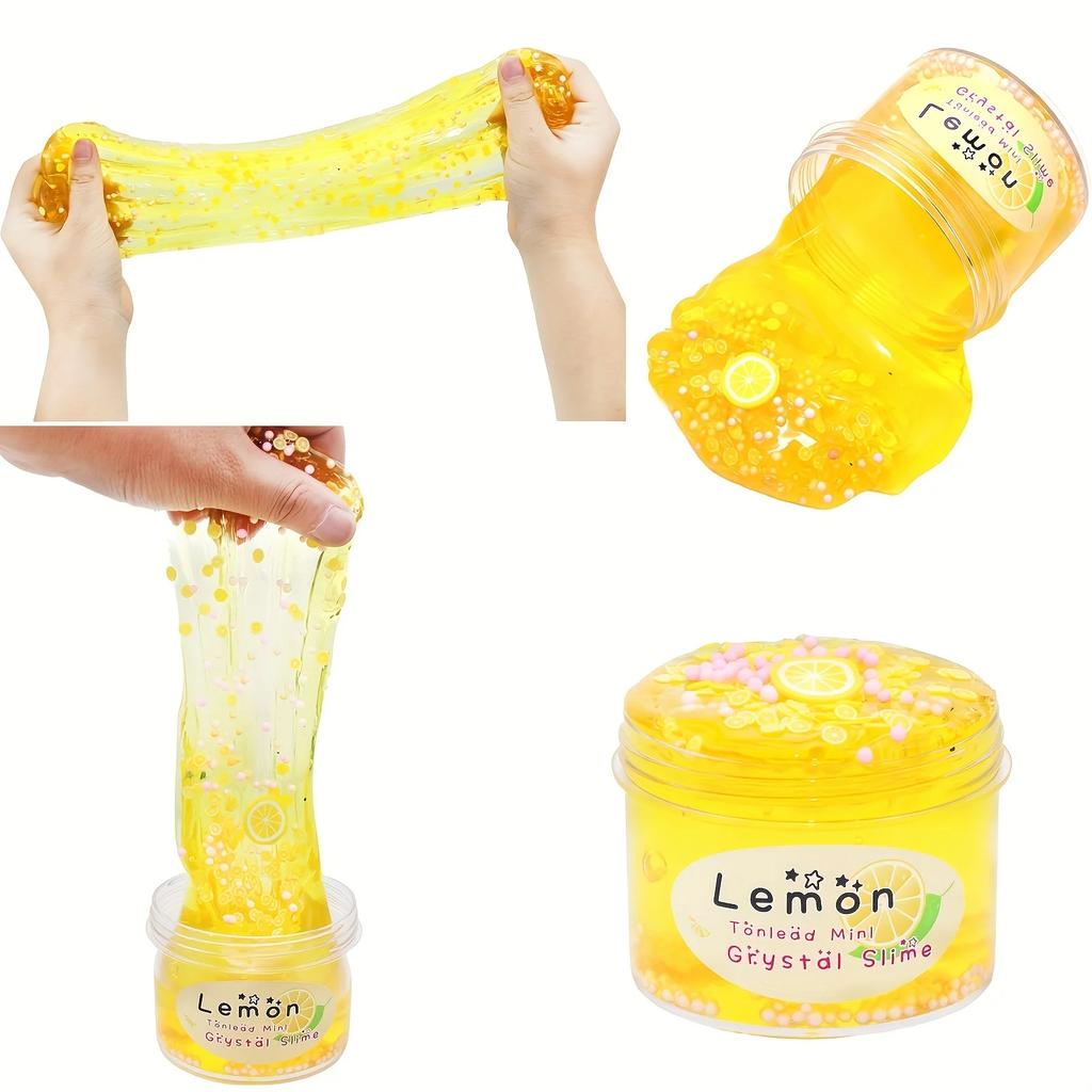 70ml Crystal Mud Slime Fruit Mud Coconut Mud Soft Ceramic Chip Fruit Slice Color Mud Decompressing Toy Watermelon Lemon Cherry